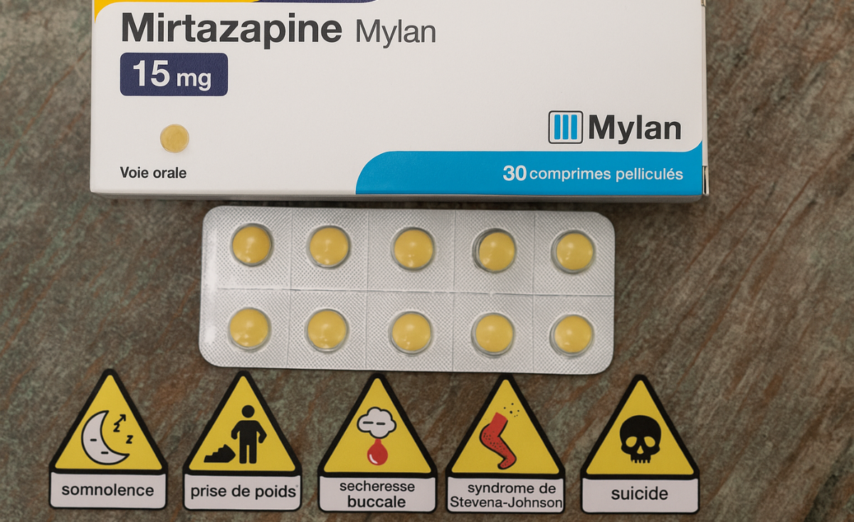 Mirtazapine 15 mg : liste des effets secondaires