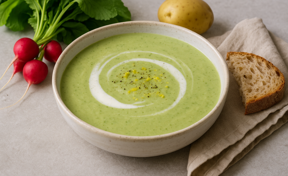Soupe de fanes de radis