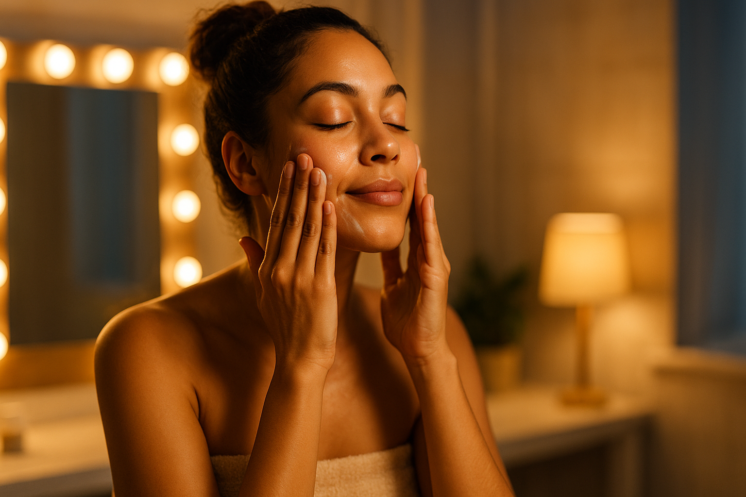 Massage du visage 1 minute le soir pour rester belle sans maquillage